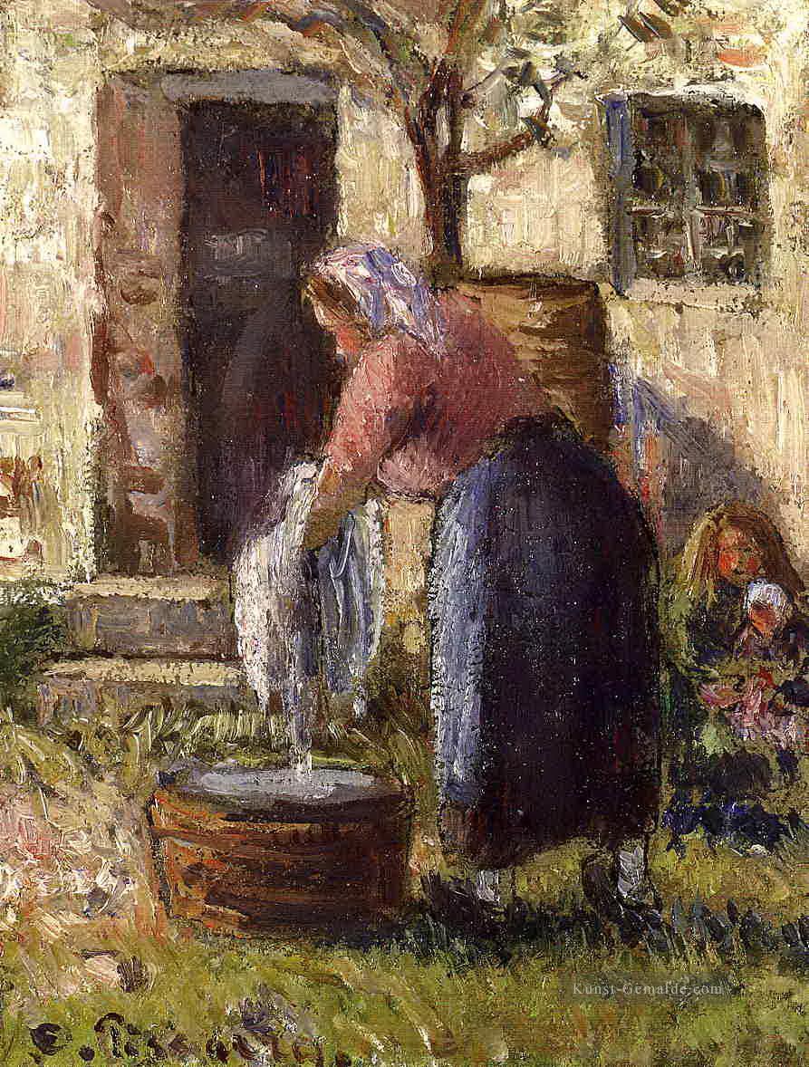 die Wäsche Frau Camille Pissarro Ölgemälde